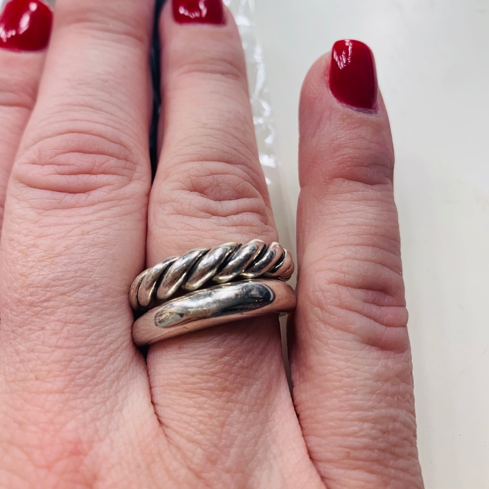 David Yurman Pure Form Stack Rings-Size 9